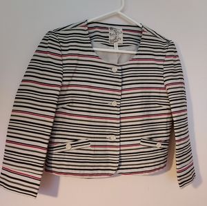 Tulle Original Unique Striped Bolero style lined blazer Small Office Chic Quirky